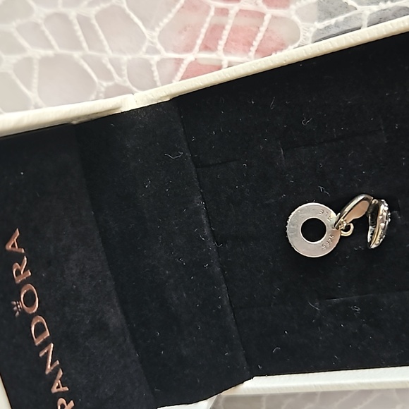 Pandora Angel Wings Dangle Charm,  Clear CZ, & Pink Enamel - Picture 3 of 5